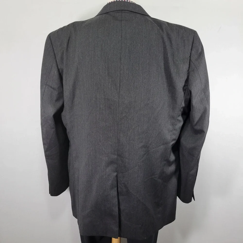 JOS A BANK GORDON Men's Sport Coat Blazer Two Button Charcoal Gray Wool‎ 48L